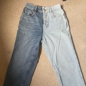 Pacsun High Rise Straight Leg Two Tone Jean Size 24